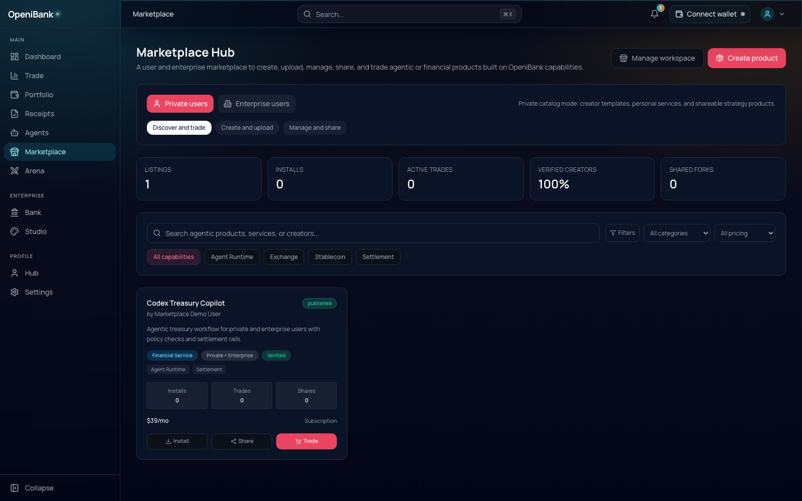 Marketplace screenshot